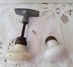 Oude franse porseleinen deurknop, 2 x, Antiek en Kunst, Ophalen of Verzenden