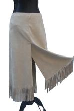 MARCCAIN rok met franjes suède look maat 3 (M), Maat 38/40 (M), Verzenden, Beige, Zo goed als nieuw