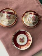 2 Kopjes, 3 schoteltjes Frans porselein Trèves Versailles, Ophalen of Verzenden