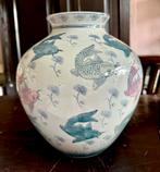 Chinese vaas met Koi Karpers - vintage, Antiek en Kunst, Ophalen of Verzenden