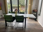 Castelijn Eettafel Uitschuifbaar Wit/Zwart, Gebruikt, Vijf personen of meer, Metaal, 150 tot 200 cm