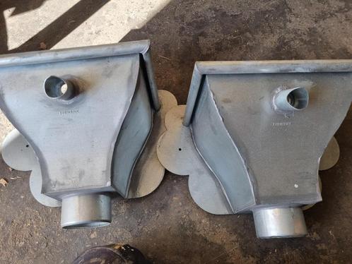TE KOOP: 2x Rheinzink Vergaarbak Oud Hollands Ø100mm Blue, Doe-het-zelf en Verbouw, Buizen en Afvoer, Nieuw, Afvoer, Zink, Minder dan 2 meter