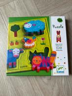 Djeco Houten Puzzel - 12m+ - Boerderij, Ophalen of Verzenden, Zo goed als nieuw, Van hout, Minder dan 10 stukjes