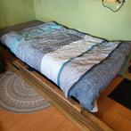 Volledig bed + matras + dekbed extra lang 100x220, Ophalen, Eenpersoons, Minimalistisch, Grijs
