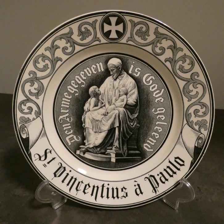 Antiek wandbord Heilige Vincentius a Paulo [1615], Antiek en Kunst, Antiek | Religie, Ophalen