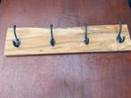 Houten Wandkapstok met Metalen Haken, Wandhaken, Ophalen of Verzenden, Zo goed als nieuw, Minder dan 100 cm