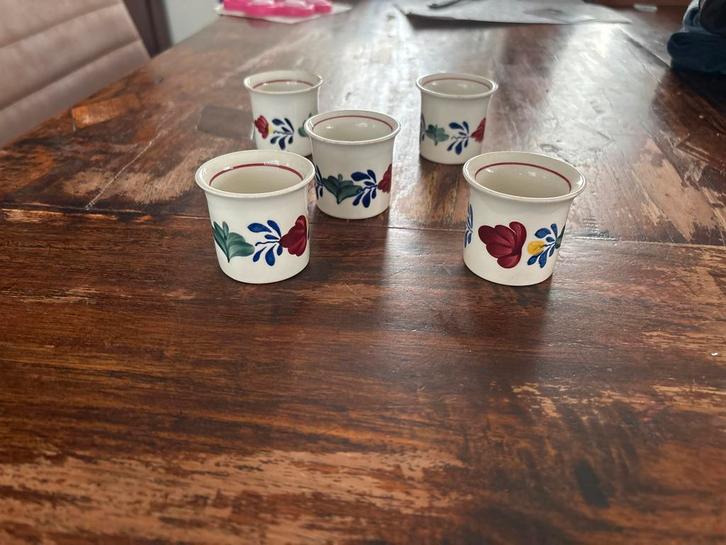 Antieke Boerenbond Eierdopjes/Mosterdpotjes - Set van 5, Antiek en Kunst, Antiek | Keramiek en Aardewerk, Ophalen of Verzenden