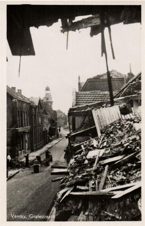 Venray, Grotestraat - schade oorlog - ongelopen, Verzamelen, Ansichtkaarten | Nederland, Ongelopen, Utrecht, 1940 tot 1960, Ophalen of Verzenden