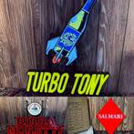 Turbo Tony - Birra Moretti - Salmari verlichting lamp, Verzamelen, Biermerken, Ophalen, Zo goed als nieuw, Reclamebord, Plaat of Schild