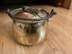 Vintage koperen potje mer hengsel en deksel, Ophalen of Verzenden
