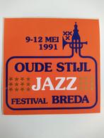 Sticker.  OUDE STIJL JAZZ FESTIVAL BREDA.  1991., Verzamelen, Stickers, Ophalen of Verzenden, Zo goed als nieuw