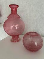 Glaskunst Leerdam lunchtbelletjes roze vaas bolvaas, Ophalen of Verzenden