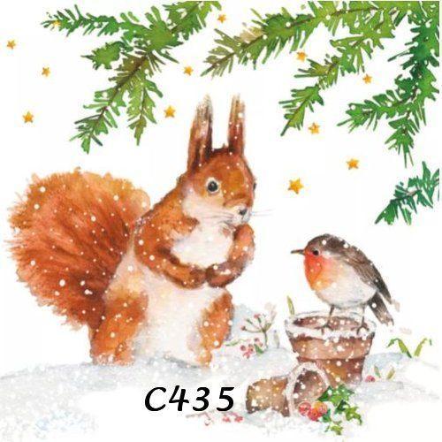 Servetten decoupage/bullet journal – Eekhoorn roodborst C435, Hobby en Vrije tijd, Knutselen, Nieuw, Materiaal, Verzenden