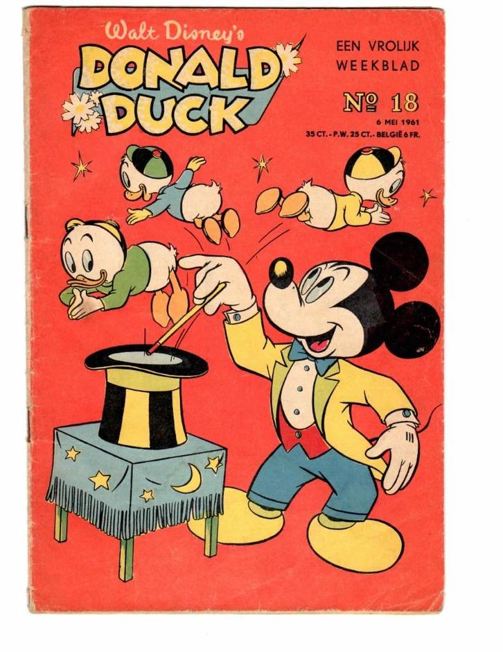 Donald Duck: no. 18+19+25+38 uit 1961, Boeken, Stripboeken, Gelezen, Meerdere stripboeken, Ophalen of Verzenden