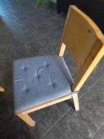 5 Grenen Eetkamerstoelen Whitewash + Kussens, Huis en Inrichting, Stoelen, Ophalen, Gebruikt