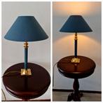 Caravell tafellamp schemerlamp + geplooide lampenkap blauw, Huis en Inrichting, Lampen | Tafellampen, Minder dan 50 cm, Gebruikt