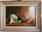 Stilleven Olieverf Schilderij met Lijst, Antiek en Kunst, Kunst | Schilderijen | Klassiek, Ophalen of Verzenden