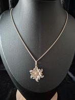 Zilveren ketting met Edelweiss hangertje, Ophalen of Verzenden, Zo goed als nieuw, Zilver zolder, Zilver