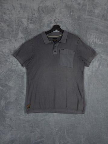 PME Legend Polo Shirt XXL Grijs Gebreid Borstzak Pall Mall beschikbaar voor biedingen