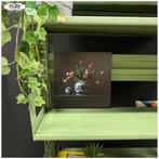 Vintage rek uit bibliotheek Boekenkast Winkelrek Roomdivider, Ophalen, Met plank(en), 100 tot 150 cm, 200 cm of meer