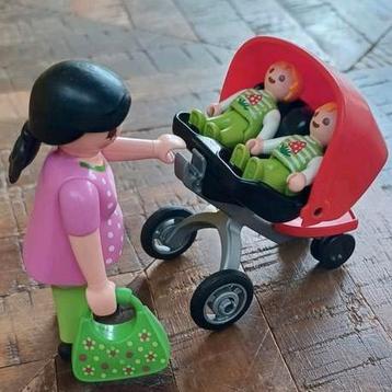 Playmobil moeder met tweeling in kinderwagen beschikbaar voor biedingen