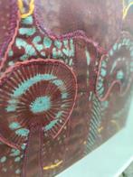 Schilderij textiele werkvormen batik stof borduur 35x28 cm, Ophalen of Verzenden, Zo goed als nieuw