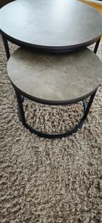 Meubella marmerlook Salontafel Set - Stijlvol en Praktisch, 50 tot 100 cm, Rond, Zo goed als nieuw, Modern