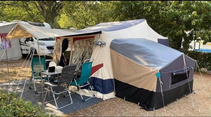 Vouwwagen Jamet Jametic 2006 met zijtent, Caravans en Kamperen, Kampeermeubelen, Zo goed als nieuw, Campingtafel, Ophalen