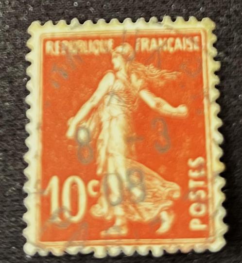 1907 ev Frankrijk Semeuse 10c Yvert 138 gebruikt, Postzegels en Munten, Postzegels | Europa | Frankrijk, Gestempeld, Verzenden