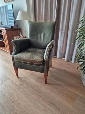 Lederen dames fauteuil. Groen