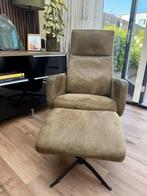 Relaxfauteuil met voetenbank 2x, Huis en Inrichting, Fauteuils, Ophalen, Minder dan 75 cm, Leer, Zo goed als nieuw
