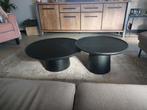 Ronde salontafel set in het zwart., Huis en Inrichting, Eikenhout, 50 tot 100 cm, Industrieel landelijk, Rond
