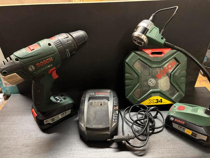 Bosch Schroefmachine Set - Compleet!, Doe-het-zelf en Verbouw, Gereedschap | Boormachines, Gebruikt, Boor- en Schroefmachine, Minder dan 400 watt