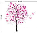 Nieuw: muursticker boom met vlinders en hartjes, Ophalen of Verzenden, Roze