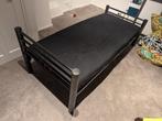 Bed zwart/grijs metaal 210x90cm, Ophalen, 90 cm, Eenpersoons, Zo goed als nieuw
