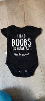 Grappige baby romper - Boobs for Breakfast, Ophalen of Verzenden, Zo goed als nieuw, Jongetje of Meisje