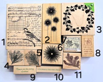Keuze uit 11 houten stempels Natuur Thema van Hero Arts beschikbaar voor biedingen