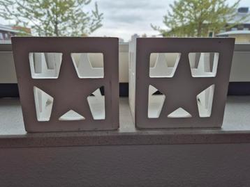 Kerst waxinelicht wit hout 2 stuks beschikbaar voor biedingen