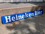 Zeldzame Heineken bier lichtbak plaat blauw XXL, Ophalen, Reclamebord, Gebruikt, Amsterdam