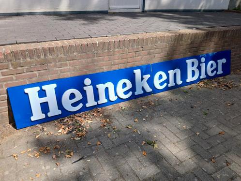 Zeldzame Heineken bier lichtbak plaat blauw XXL, Verzamelen, Merken en Reclamevoorwerpen, Gebruikt, Reclamebord, Ophalen