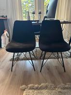 4 Velvet living room/dining toom chairs - in very good condo, Huis en Inrichting, Zwart, Velvet, Ophalen of Verzenden, Zo goed als nieuw