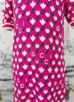 Gucci roze jacquard jurk meisje maat 8, Gucci, Gucci EU, Customercare@gucci.com, Zo goed als nieuw