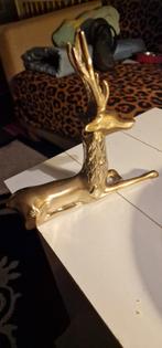 Bronzen/Koperen Liggend Hert - 14cm, Antiek en Kunst, Ophalen of Verzenden, Koper