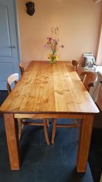 Teak houten eettafel, 220x90x78cm, in prima staat, Huis en Inrichting, Tafels | Eettafels, Ophalen, Teakhout, 200 cm of meer, 50 tot 100 cm