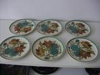 6x Zuid Holland Gouda plateel keramiek borden met decor..., Antiek en Kunst, Antiek | Schalen, Ophalen of Verzenden