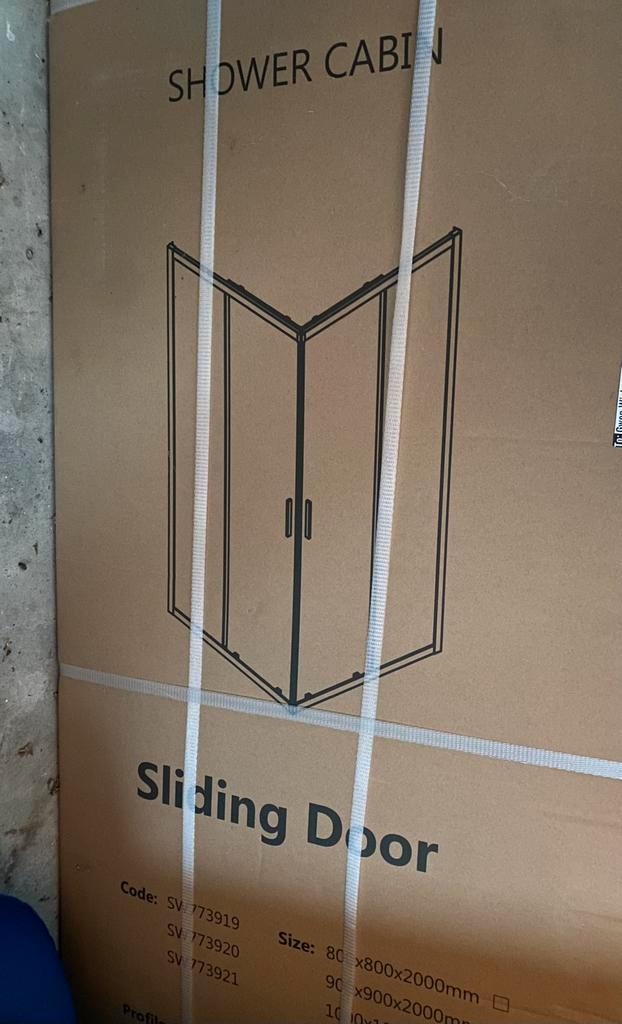 Nieuwe doucheset 100x100 – cabine, regendouche & douchebak, Huis en Inrichting, Badkamer | Badkamermeubels, Nieuw, Ophalen