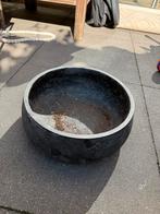 Zwarte ronde plantenpot - Beton/Steen, Ophalen, Gebruikt, 40 cm of meer, Tuin