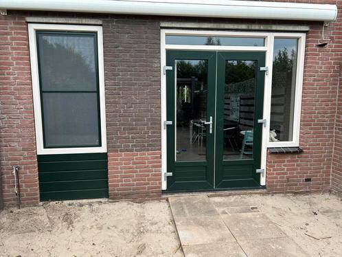 Openslaande deuren (kunststof) met zijramen, Doe-het-zelf en Verbouw, Kozijnen en Schuifpuien, Gebruikt, Deurkozijn, Kunststof