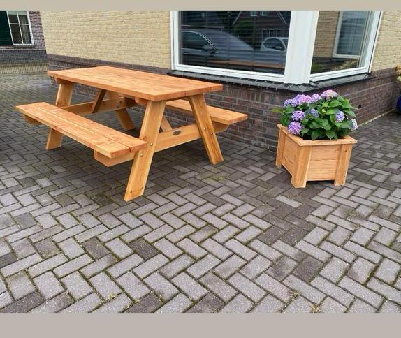 Douglas Picknicktafel - Nieuw! —ACTIE ACTIE—, Tuin en Terras, Picknicktafels, Nieuw, Rechthoekig, Hout, Ophalen of Verzenden