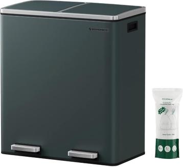 Prullenbak - 59 x 32,5 x 65,2 cm -2 x 30 liter, 2 vakken beschikbaar voor biedingen